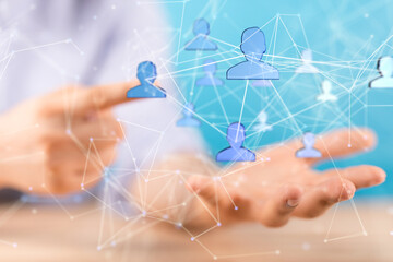 Global network. Blockchain. 3D illustration. Neural networks and artificial intelligence. Abstract