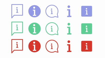 Info Icon Set. Vector isolated illustrations. Information icon or sign set