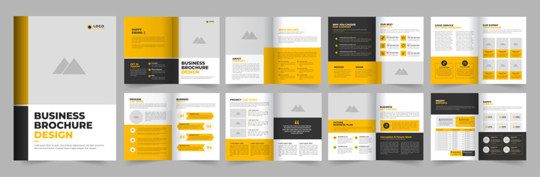 Business Brochure Template Design and Brochure Template Layout Design 