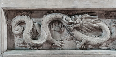 Real Chinese Dragon in a temple in Peking, China