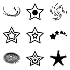 Stars2 Flat Icon Set Isolated On White Background