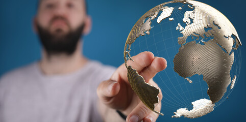 Map of the planet. World map. Global social network