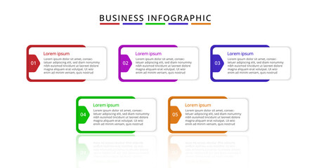 Gradient Infographic design with icons and 5 options or steps and scratch effect. infographics for business concept.