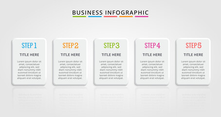 Business Infographic design with icons and 5 options or steps and scratch effect. infographics for business concept.