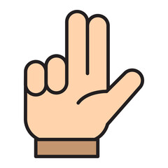 Illustration of Hand Gesture of Eight Number design icon