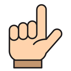 Illustration of Hand Gesture of Seven Number design icon