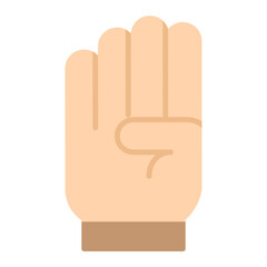 Illustration of Hand Gesture of Four Number design icon