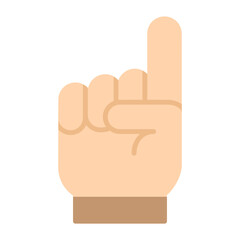 Illustration of Hand Gesture of One Number design icon