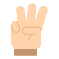 Illustration of Hand Gesture of Three Number design icon