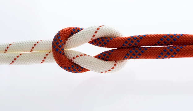 Tied rope together a knot