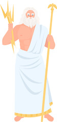 Zeus or Jupiter Main Olympian God of Sky Lightning and Thunder Illustration - obrazy, fototapety, plakaty