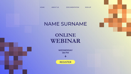 gradient background with pixel element for online webinar