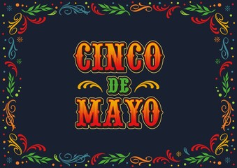 Horizontal banner with Cinco de Mayo inscription