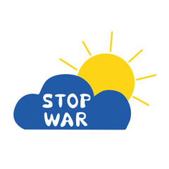 no war. Vector illustration with Ukrainian symbols on a white background. Symbol of peace, kindness and love.