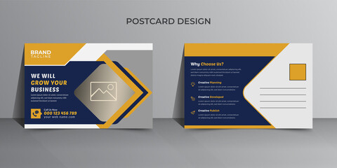 Corporate business postcard template vector design, business brochure design, cover, annual report, poster, postcard template