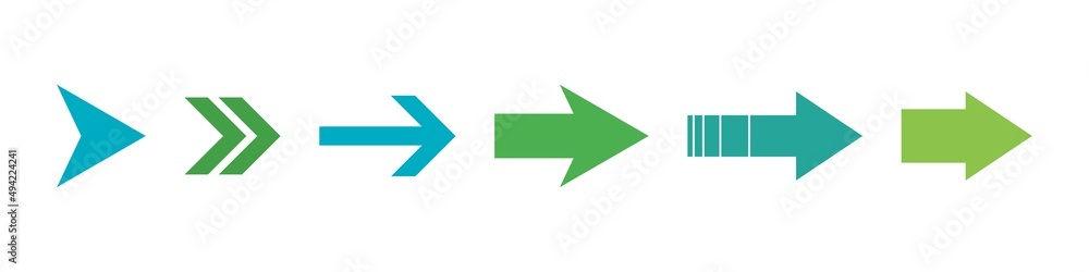 Poster arrow icon collection. arrow icons set. simple arrow, cursor elements. stock vector