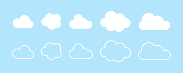 Cloud icon. Cloud weather sign collection. Nature cloud bubble elements. Stock vector