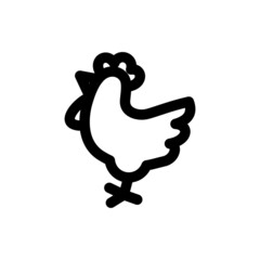 Chicken, vector food icon, flat line style