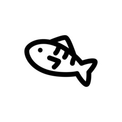 Mackerel fish, vector food icon, flat line style