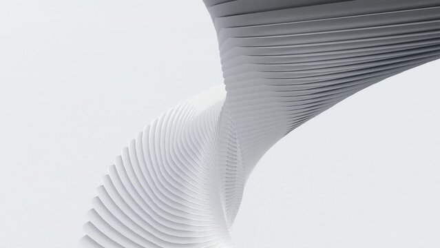 Futuristic architecture rotating spiral structure 3d animation