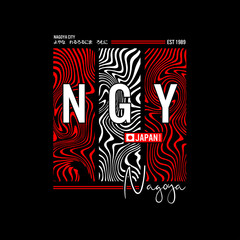 nagoya,,japan stylish typography slogan. Abstract design for vector print tee shirt, typography, poster. Inscription in Japanese with the translation in English: Tokyo. Vector illustration.
