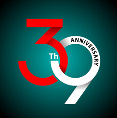 Vector abstract, modification 39 number for anniversary symbol.