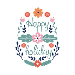 Floral Easter egg. Vector illustration isolated