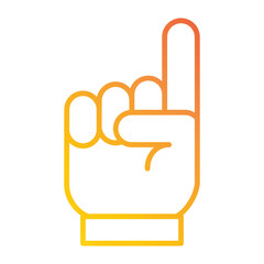 Illustration of Hand Gesture of One Number design icon