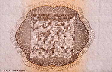 Radimlja Toombstone, Portrait from Bosnia and Herzegovina 20 Konvertibilnih Maraka 2008 Banknotes.