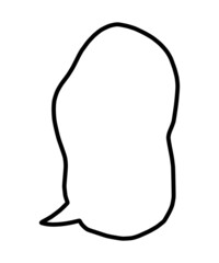 黒い線と白い塗りの歪んだ力ないイメージの吹き出し