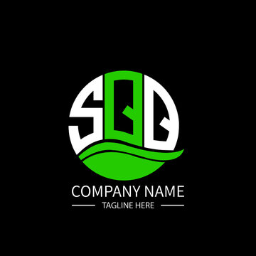 SQQ logo monogram isolated on circle element design template, SQQ letter logo design on black background. SQQ creative initials letter logo concept.  SQQ letter design.