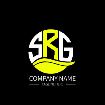 SRG logo monogram isolated on circle element design template, SRG letter logo design on black background. SRG creative initials letter logo concept.  SRG letter design.