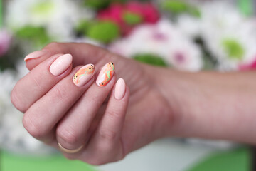  close-up neon bright design long nails