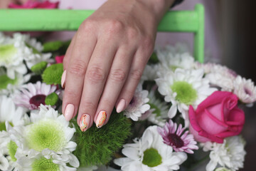 Obraz na płótnie Canvas long nails flower background