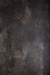 Elegant black background  illustration with vintage distressed grunge texture and dark gray charcoal color paint