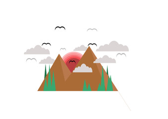 Abstract vector landscape nature or outdoor mountain view