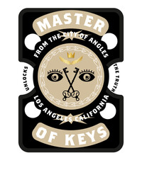 Master of keys Gold crown and keys isolated on white background