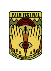 Colorful palm festival poster vector illustration