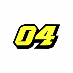 Racing number 04 logo design