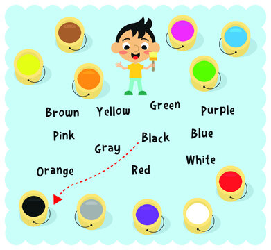 Cute kid and color matching activity