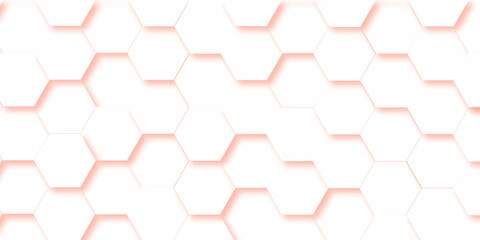 Abstract color of red in background with hexagons . White soft light bubbles pattern of hydrogel balls as contemporary abstract background.