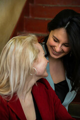 Fototapeta premium Lesbian couple having a laugh