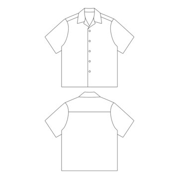 Template camp shirt vector illustration flat design outline clothing