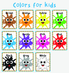 Flash cards on colors for kids
