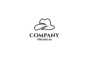 Naklejka premium Modern flat hat man logo design vector template