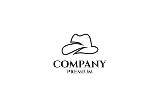 Modern flat hat man logo design vector template