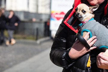 Ukrainian refugees on Lviv railway station waiting for train to escape to Europe