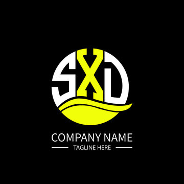 SXD logo monogram isolated on circle element design template, SXD letter logo design on black background. SXD creative initials letter logo concept.  SXD letter design.