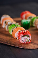 Variety of sushi freshly prepared