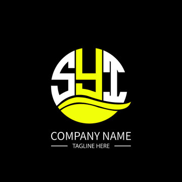 SYI logo monogram isolated on circle element design template, SYI letter logo design on black background. SYI creative initials letter logo concept. SYI letter  design.